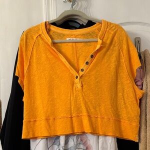 We The Free Vibrant Orange Crop Top
